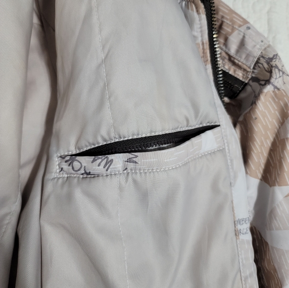 Punk Royal Bomber Jacket Destroy Creatures of Chaos Size Medium Beige Gray - Picture 8 of 15